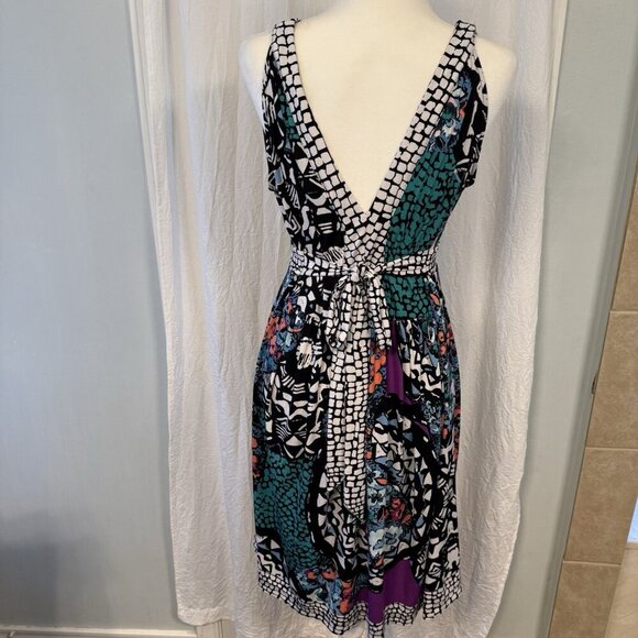 Roz & Ali Womens Sleeveless Knee-Length Dress Size 14 Stretchy Multicolor - Picture 5 of 15